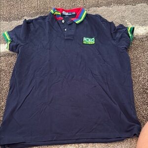 Polo by Ralph Lauren Navy Shirt with Colorful Trim